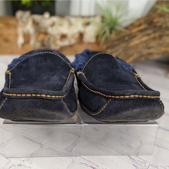 UGG Mens ASCOT Suede Shearling Lined Moccasin Slippers Blue/Yellow main image 8